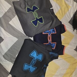 Under Armour Pullovers in Gray, Navy & Black with Neon Logos